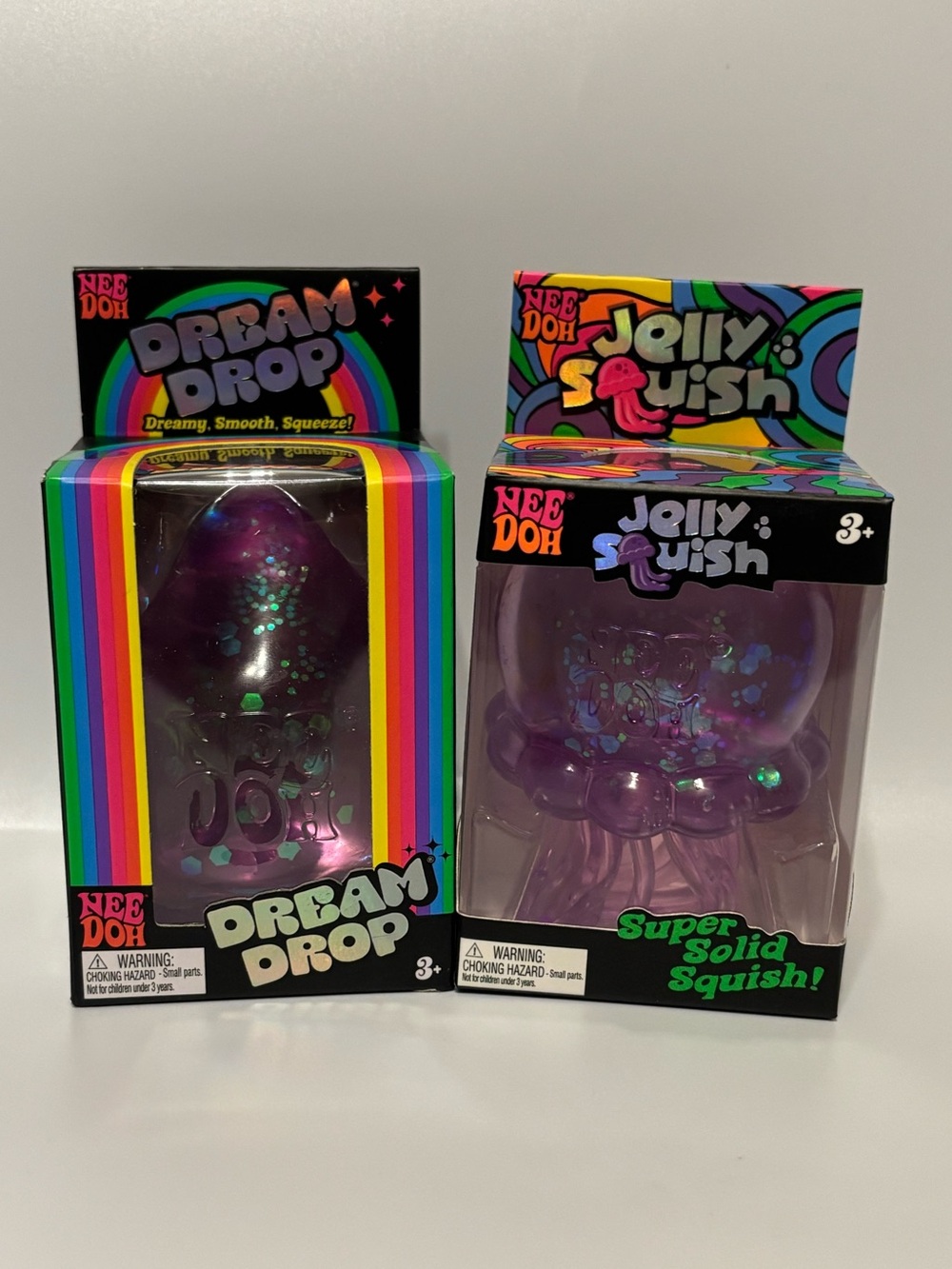 💜 Schylling NeeDoh Purple Fidget Toy Bundle - Dream Drop & Jelly Squish NIB